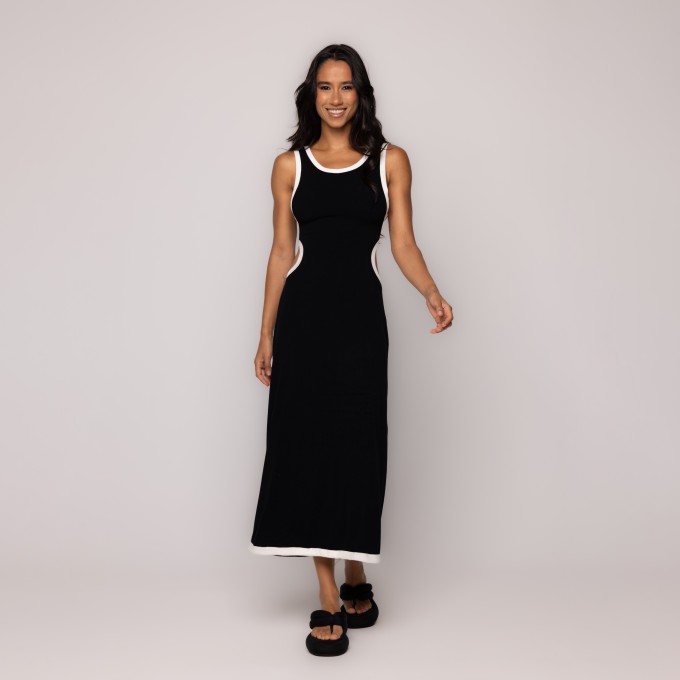 Vestido Bicolor Recorte