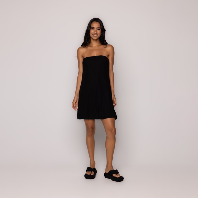 Vestido Curto Sem Alça Preto