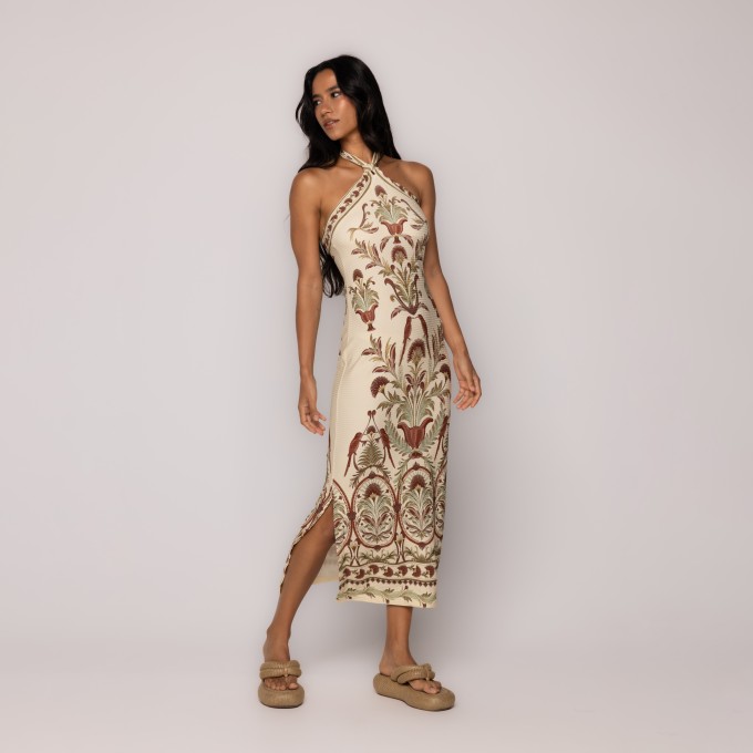 Vestido Midi Jardim Louise