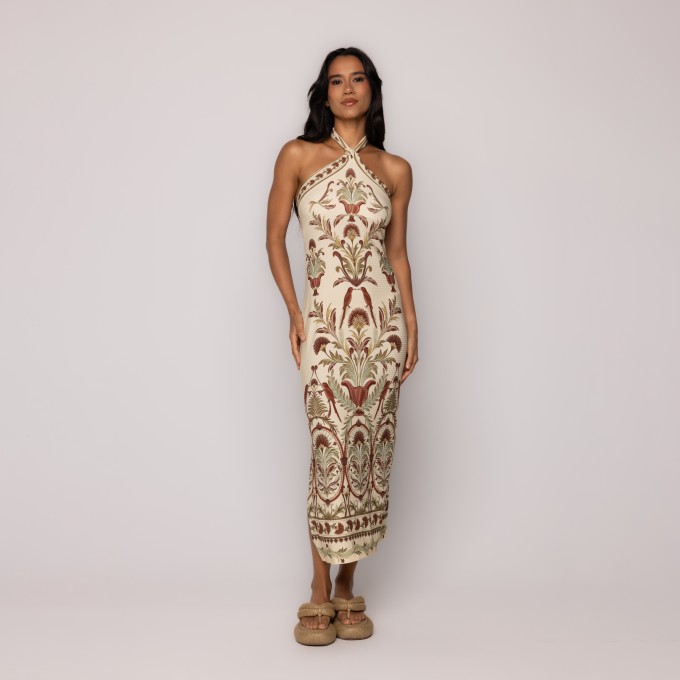 Vestido Midi Jardim Louise