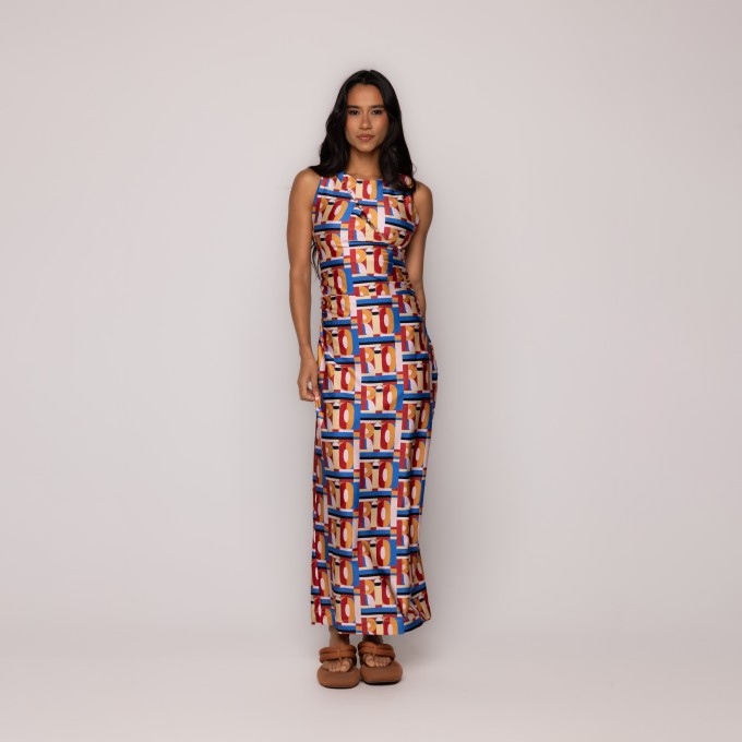 Vestido Midi Rio Gráfico