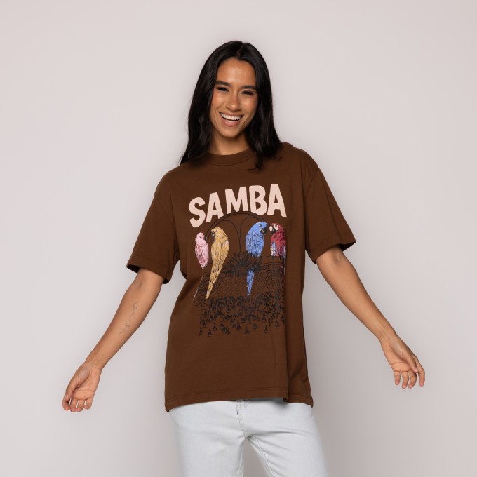 Tshirt Média Na Venida Marron