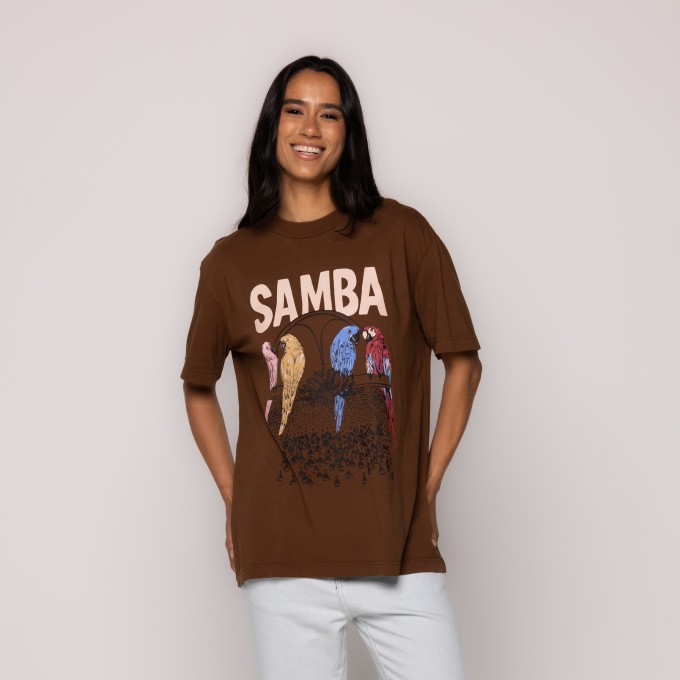 Tshirt Média Na Venida Marron