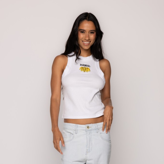 Regata Cropped Bordada