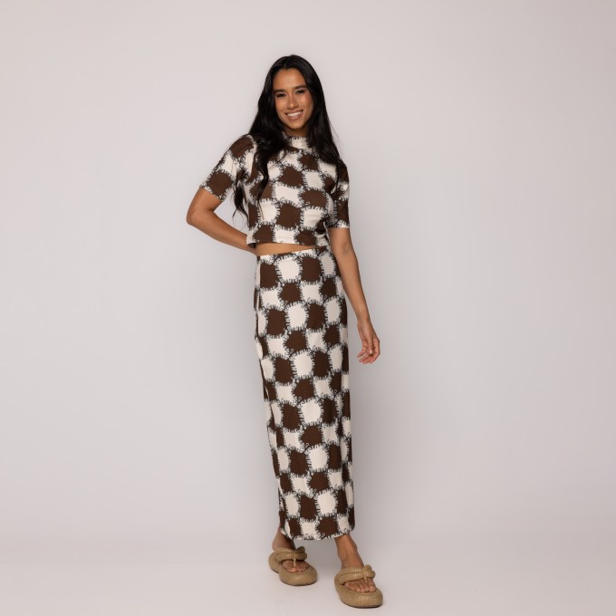 Saia Midi Reta Ritmo Carioca