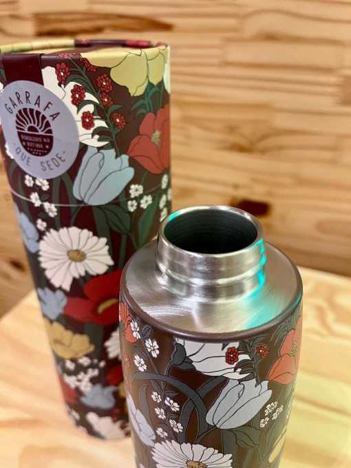 Garrafa Farm Que Sede 500ml Floral Bucolico