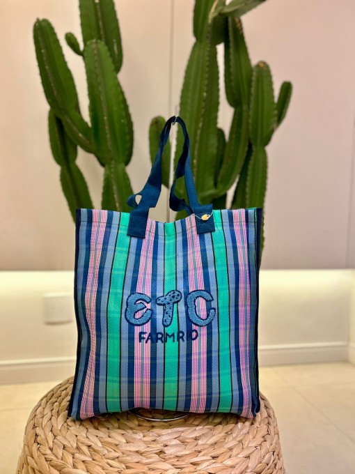 Bolsa Tote Rafia Multicolorido Az