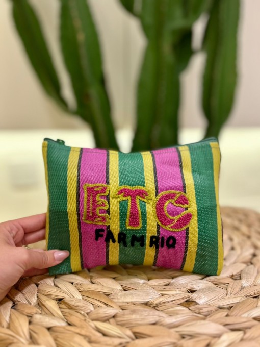 Necessaire Flat Rafia Multicolorido