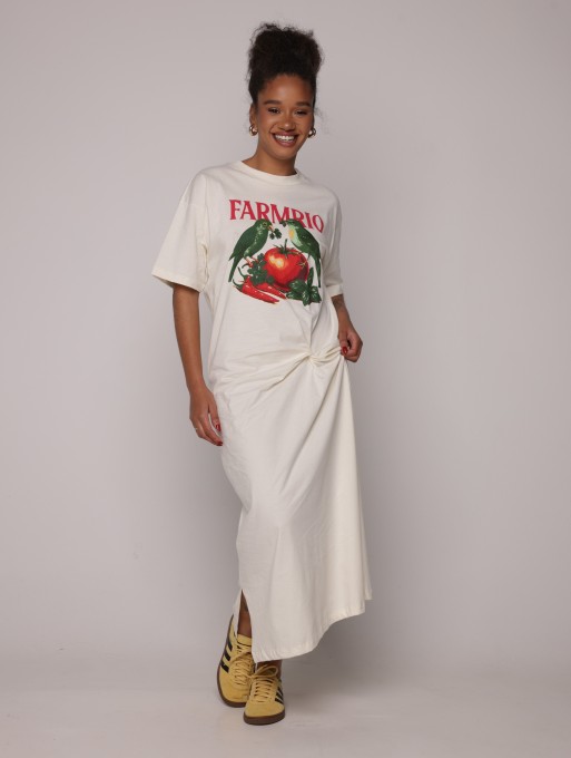 Vestido Nó Passaros Tomate