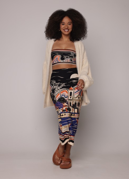Cardigan Tricot Pelinho Bege Whitecap
