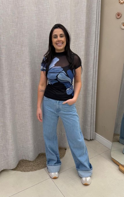 Blusa Tule Jardim de Amora
