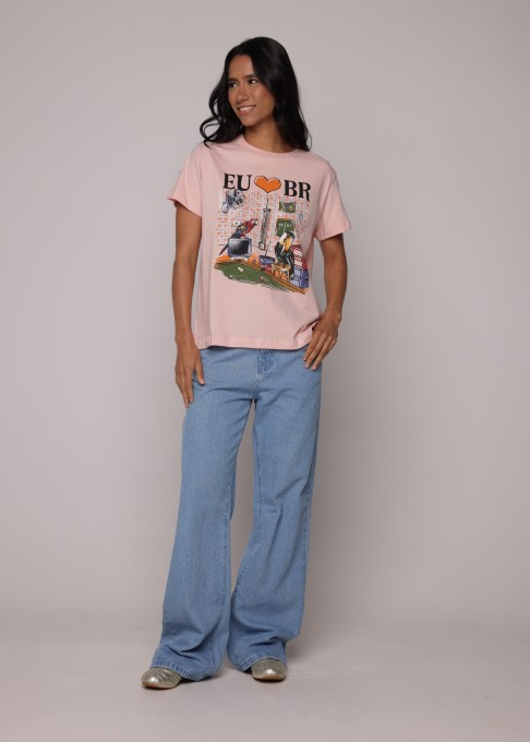 Tshirt Fit SInuca de Bar Rosa Chintz