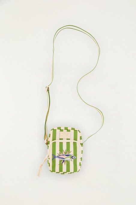 Bolsa Farm Da Gema Listrado Sonhador Verde