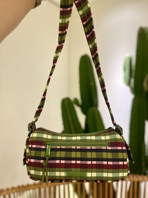 Bolsa Baquete Xadrez Multicolorido